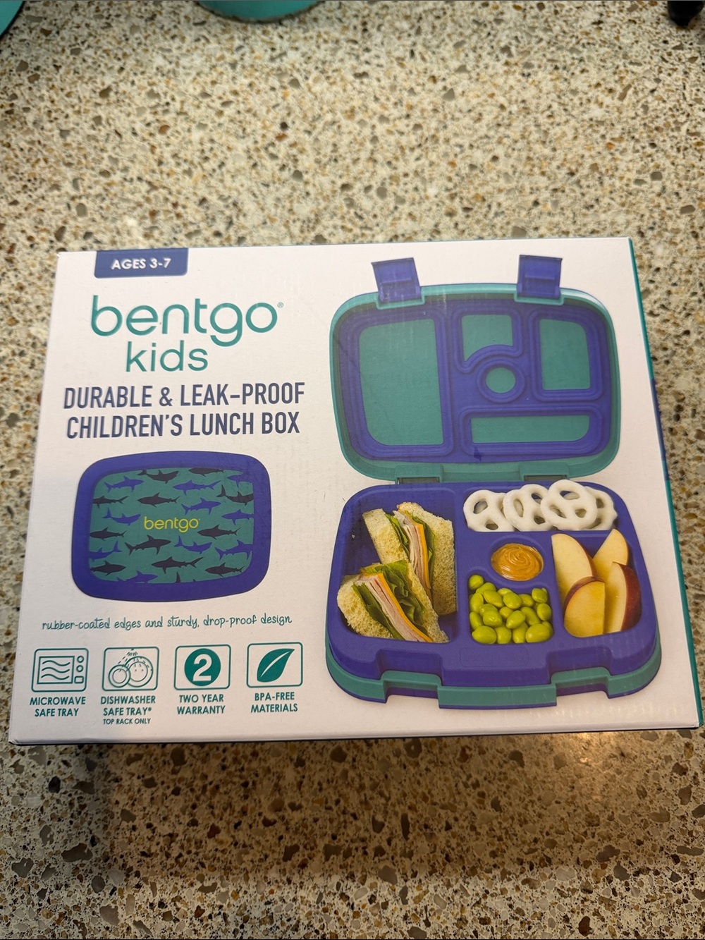 Bentgo Kids Durable & Leak-Proof Children's Lunch Box - Shark NEW IN BOX